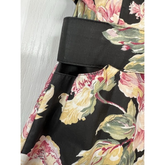 Vintage Floral Pencil Bombshell Pinup Halter Dress Carol Anderson 5/6 Small - Picture 4 of 9